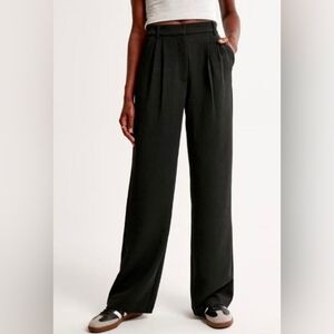 Abercrombie & Fitch Black Premium Crepe Ultra Wide-Leg Pants - 30 / 10 S